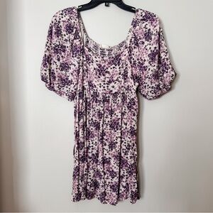 Women’s Altar’d State Delicate Purple Floral Print Babydoll Dress